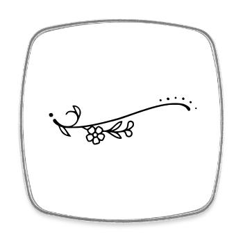 Curved Line Flowers - Square fridge magnet - white - Front