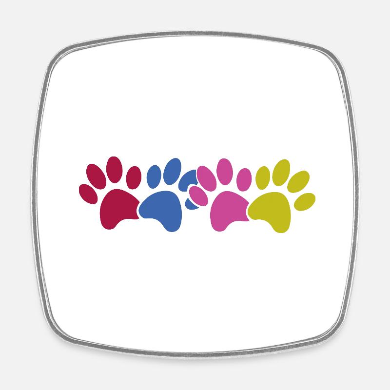 Pattes de chien - Magnet carré - blanc