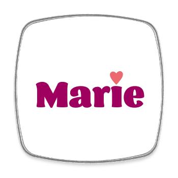 Marie mit Herz Geschenk - Viereckiger Kühlschrankmagnet - Weiß - Vorne