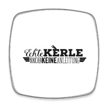 Echte Kerle brauchen keine Anleitung - Viereckiger Kühlschrankmagnet - Weiß - Vorne