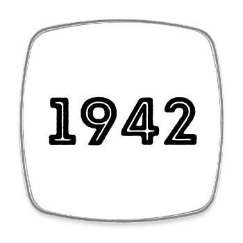 Année de naissance sport 1942 - Magnet carré - blanc - Devant
