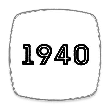 Année de naissance sport 1940 - Magnet carré - blanc - Devant