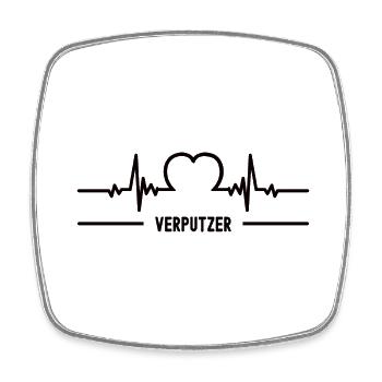 Herzschlag Verputzer Herz Beruf Verputzerei - Viereckiger Kühlschrankmagnet - Weiß - Vorne