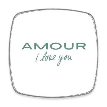 Amour i love you - Square fridge magnet - white - Front