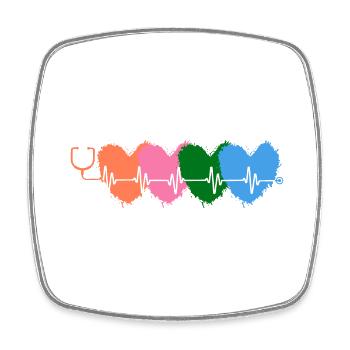 Krankenschwester - Krankenschwester - Herzschlag - Viereckiger Kühlschrankmagnet - Weiß - Vorne