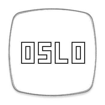 Oslo - Viereckiger Kühlschrankmagnet - Weiß - Vorne