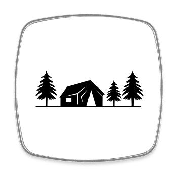 hütte im wald - Viereckiger Kühlschrankmagnet - Weiß - Vorne