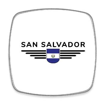 San Salvador T-Shirt Design - Viereckiger Kühlschrankmagnet - Weiß - Vorne
