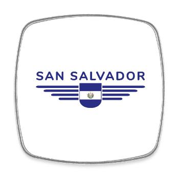 San Salvador T-Shirt Design - Square fridge magnet - white - Front