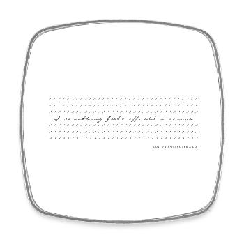 Comma Modern Calligraphy Minimalist Humor b/w - Square fridge magnet - white - Front