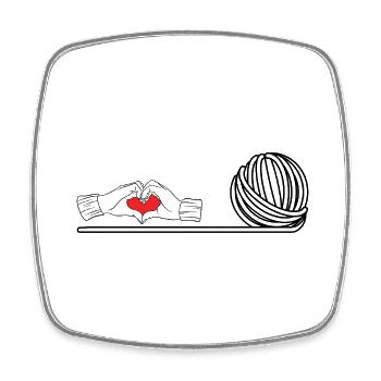 Knitting Knitting Crochet Knitter - Square fridge magnet - white - Front