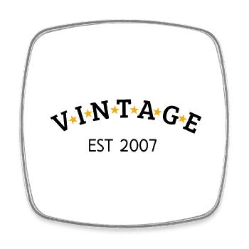 Vintage is 2007 - Square fridge magnet - white - Front