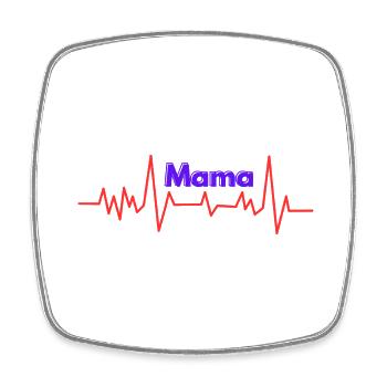 Mama Herzschlag 2 - Viereckiger Kühlschrankmagnet - Weiß - Vorne
