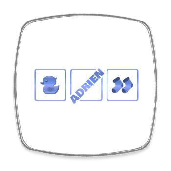 Adrien as a birth - Square fridge magnet - white - Front