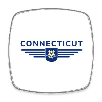 Connecticut Fan T-Shirt – Style & Coast - Square fridge magnet - white - Front
