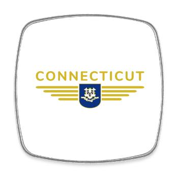 Connecticut Fan T-Shirt – Style & Coast - Square fridge magnet - white - Front