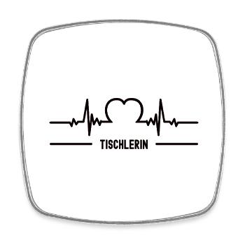 Herzschlag Tischlerin Herz EKG Tischler Frauen - Viereckiger Kühlschrankmagnet - Weiß - Vorne