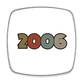 2006 rétro vintage - Magnet carré - blanc - Devant