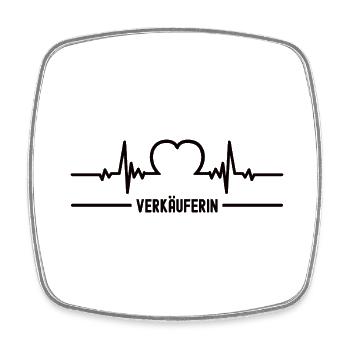 Herzschlag Verkäuferin Herz EKG Verkauf Frauen - Viereckiger Kühlschrankmagnet - Weiß - Vorne