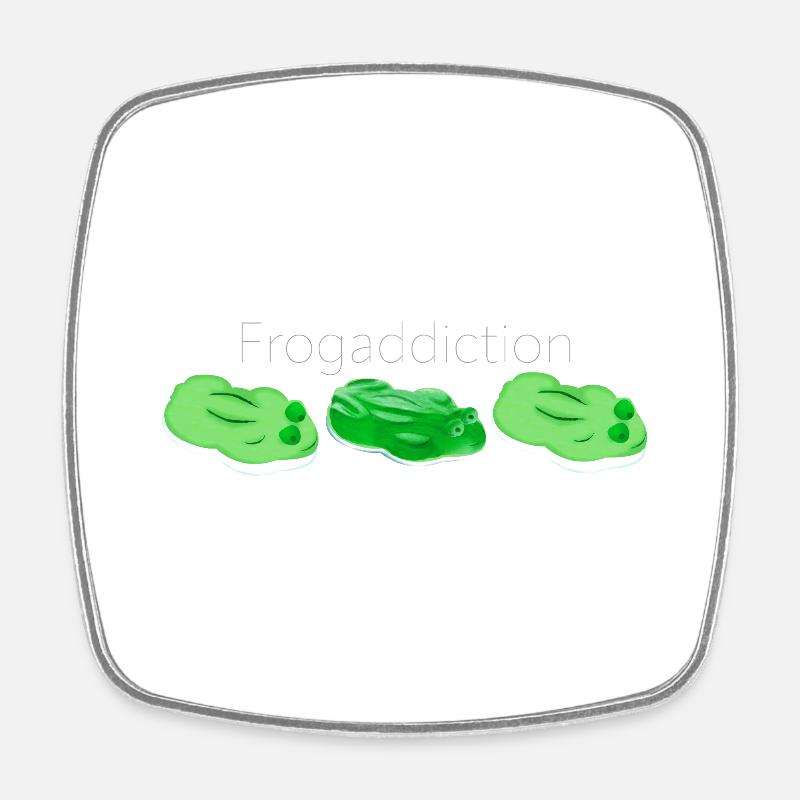 Frogaddiction - Viereckiger Kühlschrankmagnet - Weiß