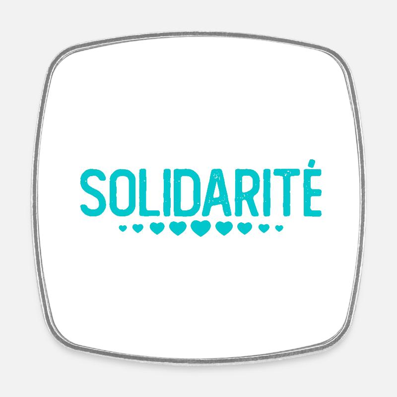 Solidarité - Magnet carré - blanc