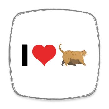 J’aime Chonker - Fat Cat Meme - Magnet carré - blanc - Devant