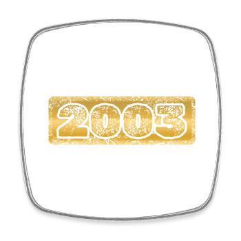 Jahreszahl 2003 - Viereckiger Kühlschrankmagnet - Weiß - Vorne
