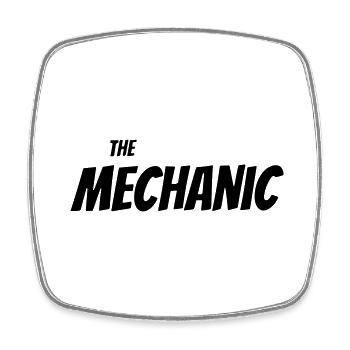 The Mechanic - Square fridge magnet - white - Front