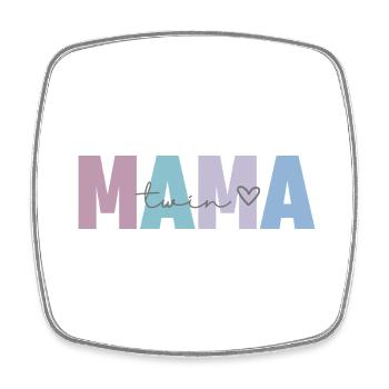 twin mama - Viereckiger Kühlschrankmagnet - Weiß - Vorne