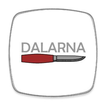 Dalarna - Viereckiger Kühlschrankmagnet - Weiß - Vorne