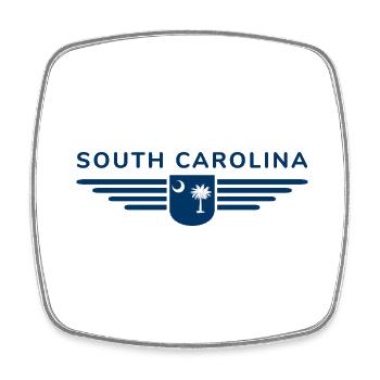 South Carolina Fan T-Shirt – For real fans! - Square fridge magnet - white - Front
