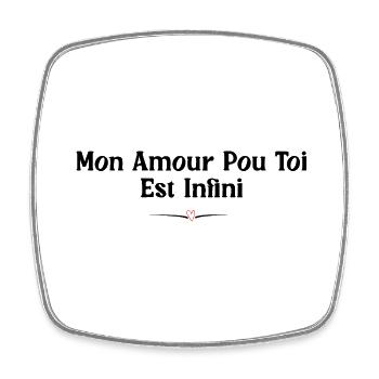 My love for you is infinite - couple gift idea - Square fridge magnet - white - Front