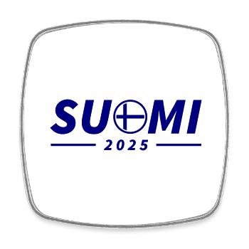 Finlande 2025 Suomi - Magnet carré - blanc - Devant