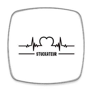 Herzschlag Stuckateur Herz Bester Mann Stukkateur - Viereckiger Kühlschrankmagnet - Weiß - Vorne