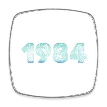 Eiskalt 1984 - Viereckiger Kühlschrankmagnet - Weiß - Vorne