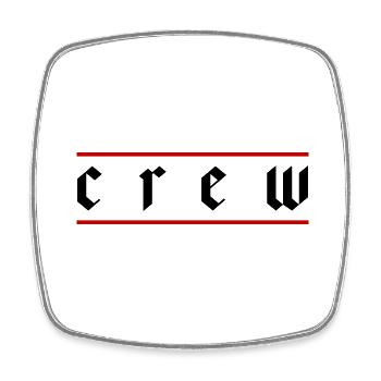 Crew - Viereckiger Kühlschrankmagnet - Weiß - Vorne