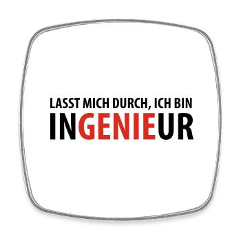 Lasst mich durch, ich bin Ingenieur - Viereckiger Kühlschrankmagnet - Weiß - Vorne
