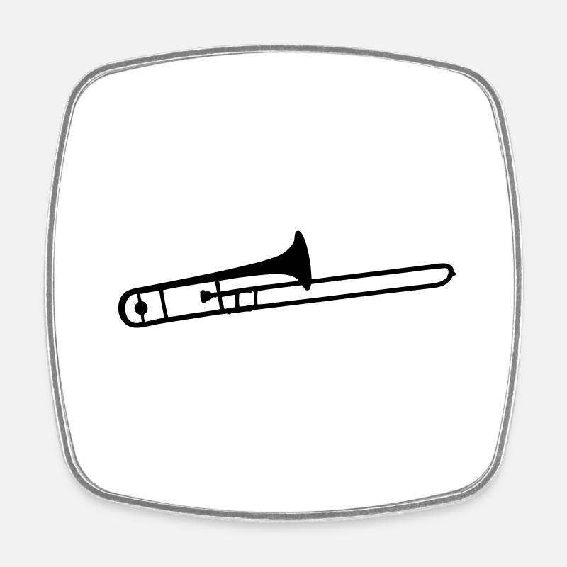trombone - Square fridge magnet - white