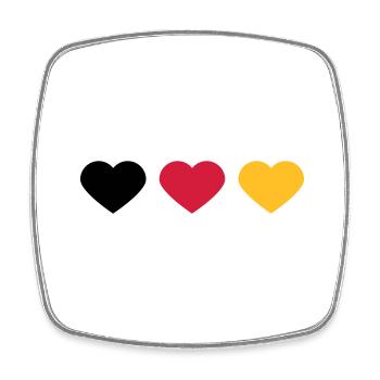 3 Herzen Deutschland Flagge Farben Liebe Deutsch - Viereckiger Kühlschrankmagnet - Weiß - Vorne