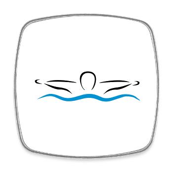 schwimmen - Viereckiger Kühlschrankmagnet - Weiß - Vorne