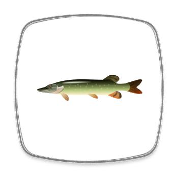 fish15 - Square fridge magnet - white - Front