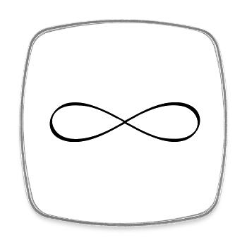 Infinity Unendlichkeitssymbol Freundschaft - Viereckiger Kühlschrankmagnet - Weiß - Vorne