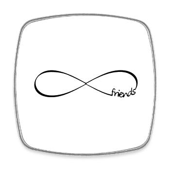 amis Infinity - Amitié Symbole amis - Magnet carré - blanc - Devant