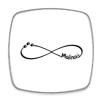 Malinois Belgian Shepherd Infinity Dogs - Square fridge magnet - white - Front