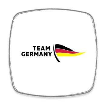 Team Germany - Viereckiger Kühlschrankmagnet - Weiß - Vorne