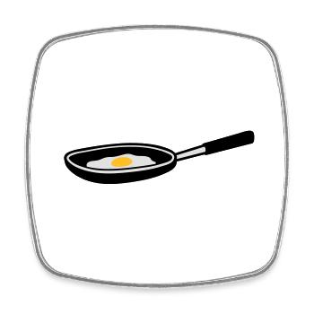 egg_in_pan - Viereckiger Kühlschrankmagnet - Weiß - Vorne