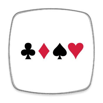 Chacun des quatre costumes cartes de poker de - Magnet carré - blanc - Devant