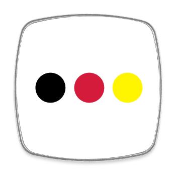 Points black, red and yellow - Square fridge magnet - white - Front