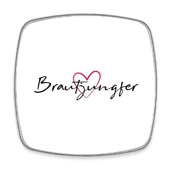 Brautjungfer Herz Junggesellinnenabschied - Viereckiger Kühlschrankmagnet - Weiß - Vorne
