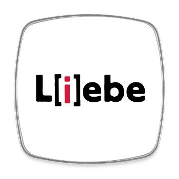 Love L (i) ebe L [i] ebe Love | Cadeau de la Saint-Valentin - Magnet carré - blanc - Devant